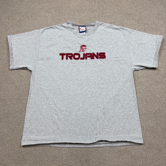 USC Trojans Men's Shirt Size XL Gray Short Sleeve NCAA Football Vintage Y2K - Picture 2 of 7